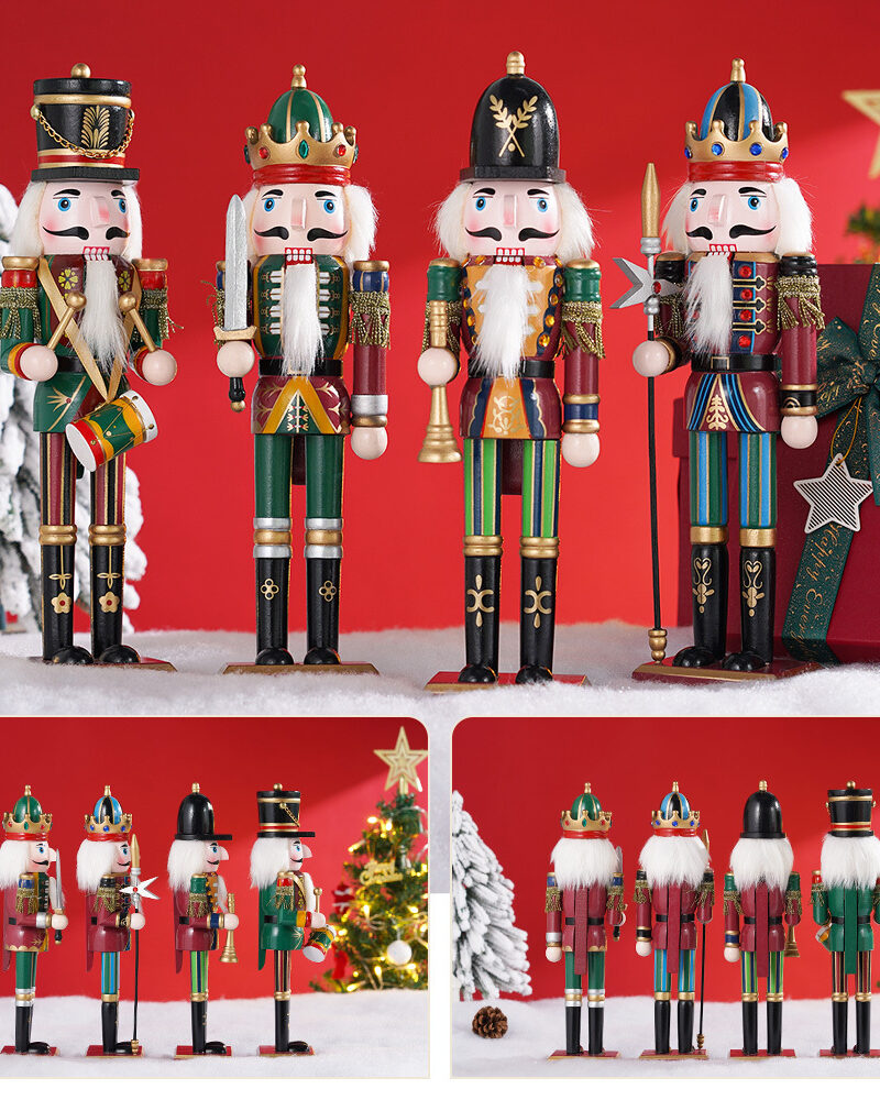 Deko Nussknacker 38 cm, Traditionelle Weihnachtsfigur, 4 Modelle