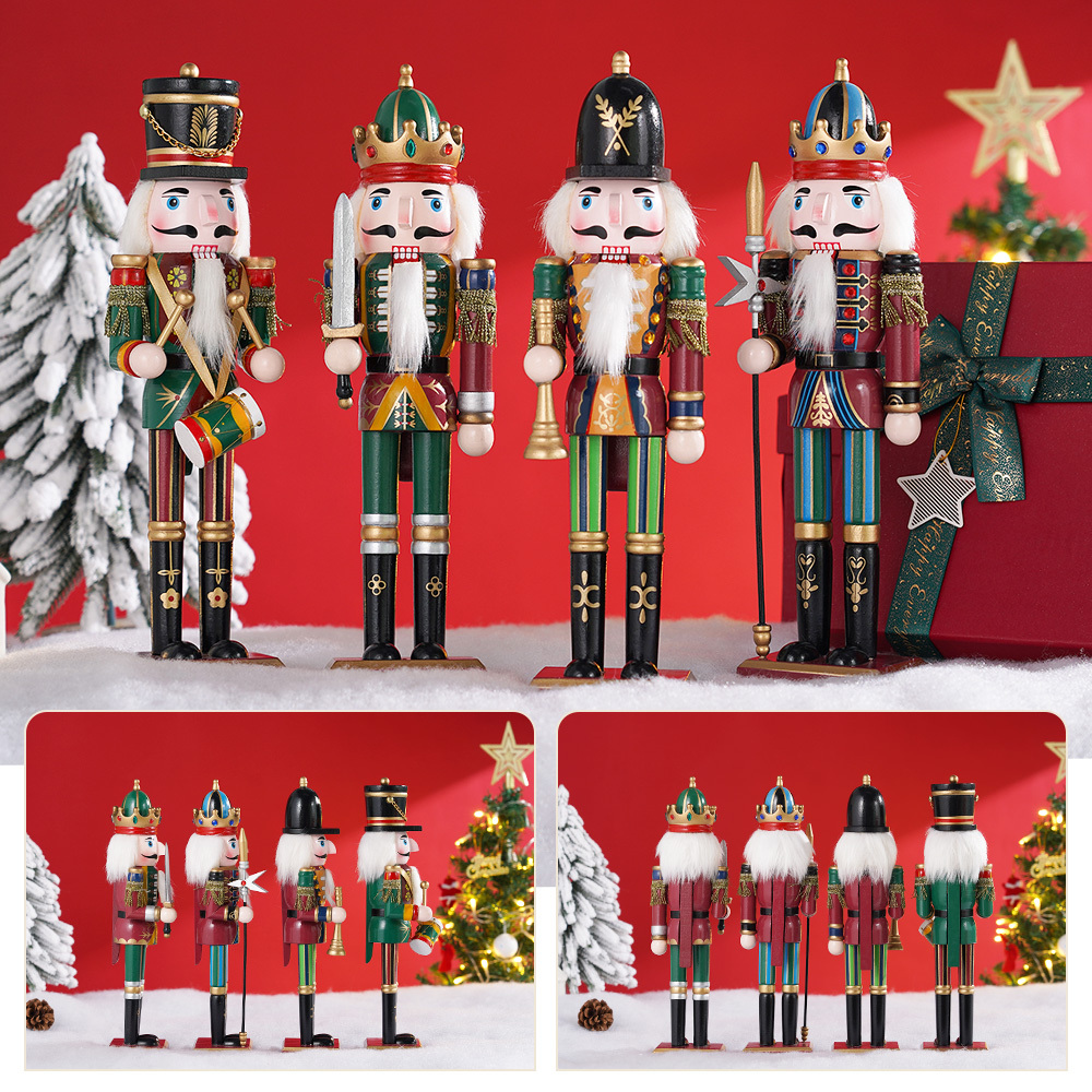 Deko Nussknacker 38 cm, Traditionelle Weihnachtsfigur, 4 Modelle