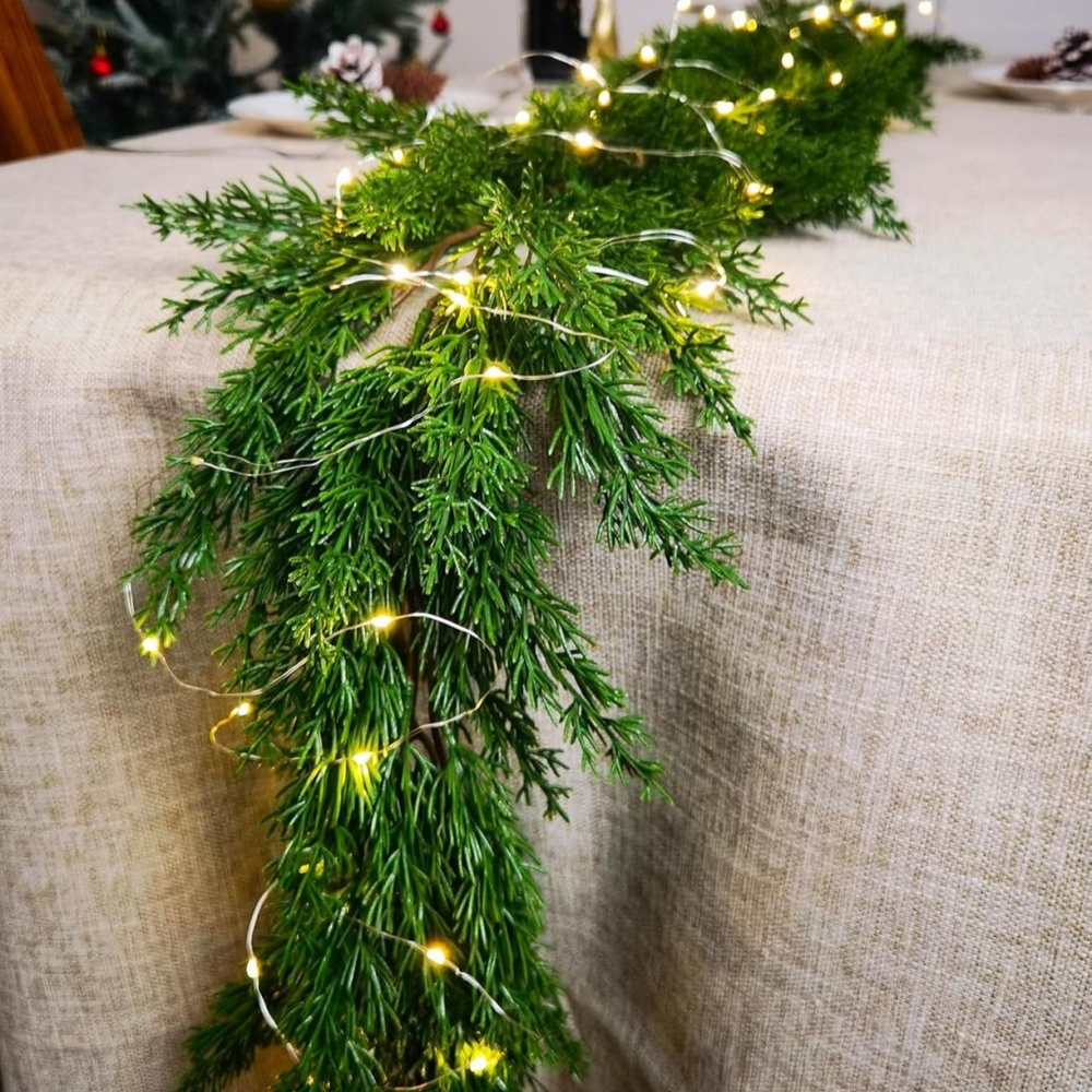 Künstliche Tannengirlande Zypresse 180 cm, für Kamin und Treppe