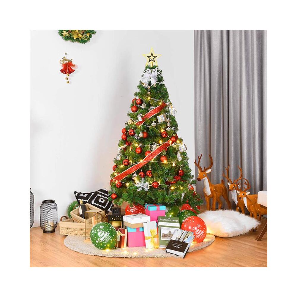 Künstlicher Weihnachtsbaum, Grüne Tanne mit Metallständer, 120 bis 210 cm