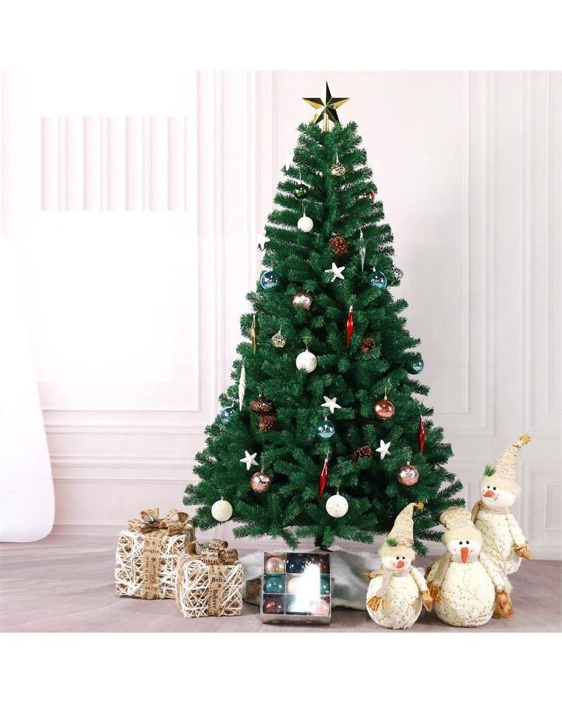 Künstlicher Weihnachtsbaum 180 cm, Grüne Tanne mit Metallständer, 650 Zweige