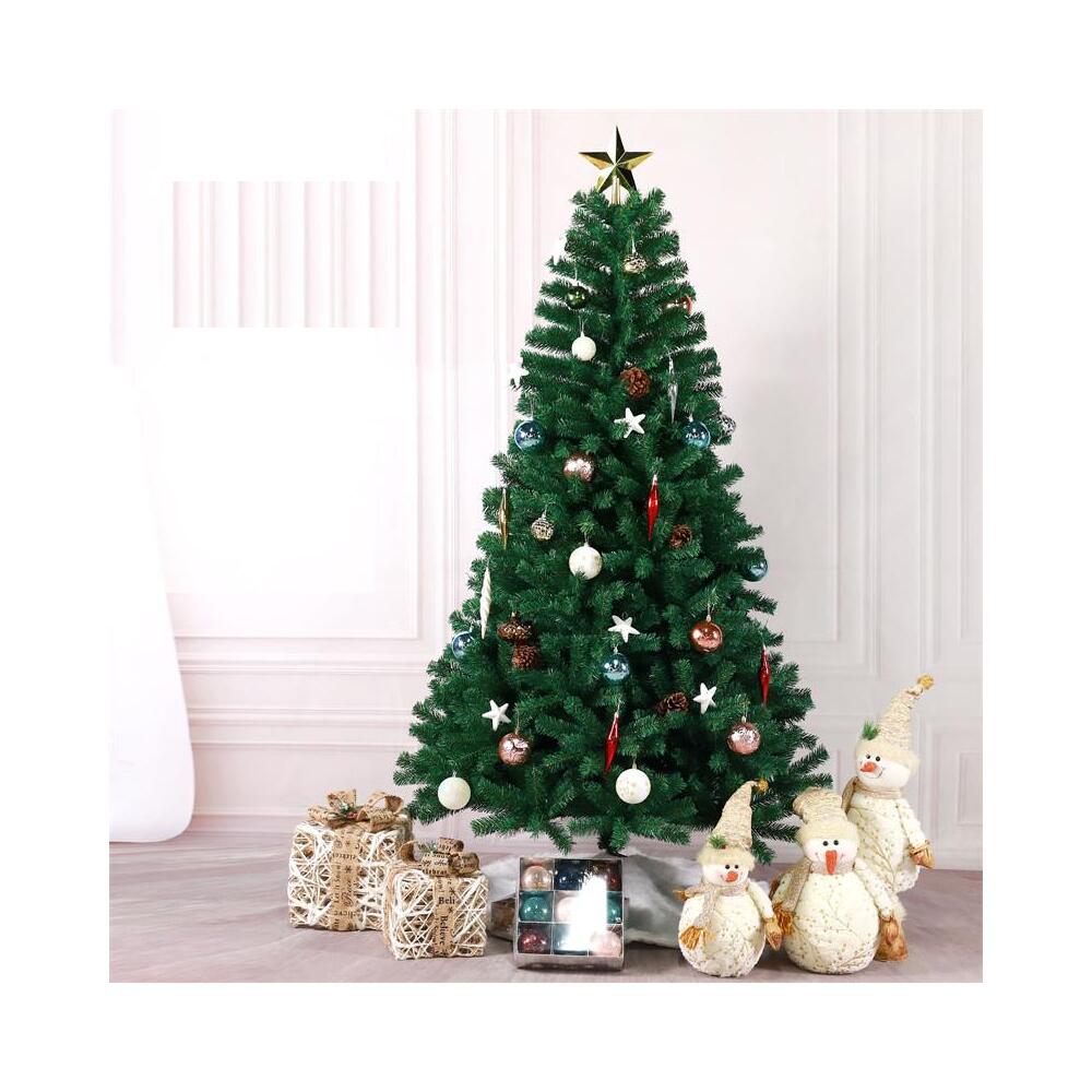 Künstlicher Weihnachtsbaum 180 cm, Grüne Tanne mit Metallständer, 650 Zweige