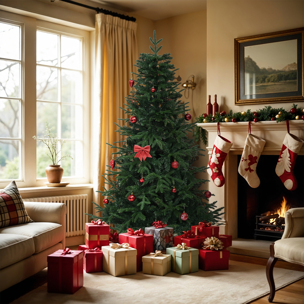 Künstlicher Weihnachtsbaum Spritzguss, Naturgetreue Edeltanne, 180 cm