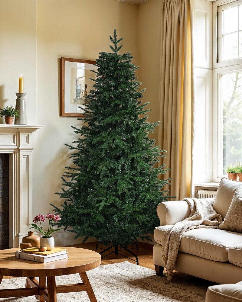 Künstlicher Weihnachtsbaum Spritzguss, Naturgetreue Edeltanne, 150 bis 210 cm