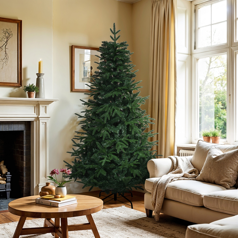 Künstlicher Weihnachtsbaum Spritzguss, Naturgetreue Edeltanne, 150 bis 210 cm