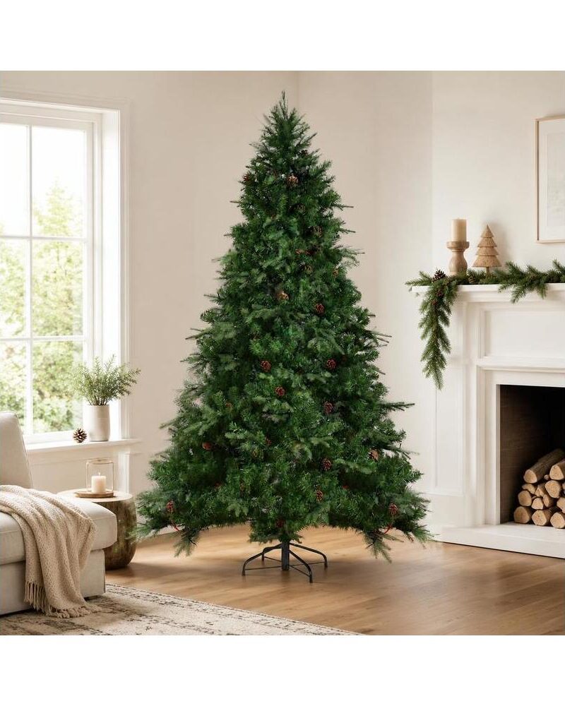 Künstlicher Weihnachtsbaum Wie Echt mit Tannenzapfen und Schnee, 150 bis 270 cm