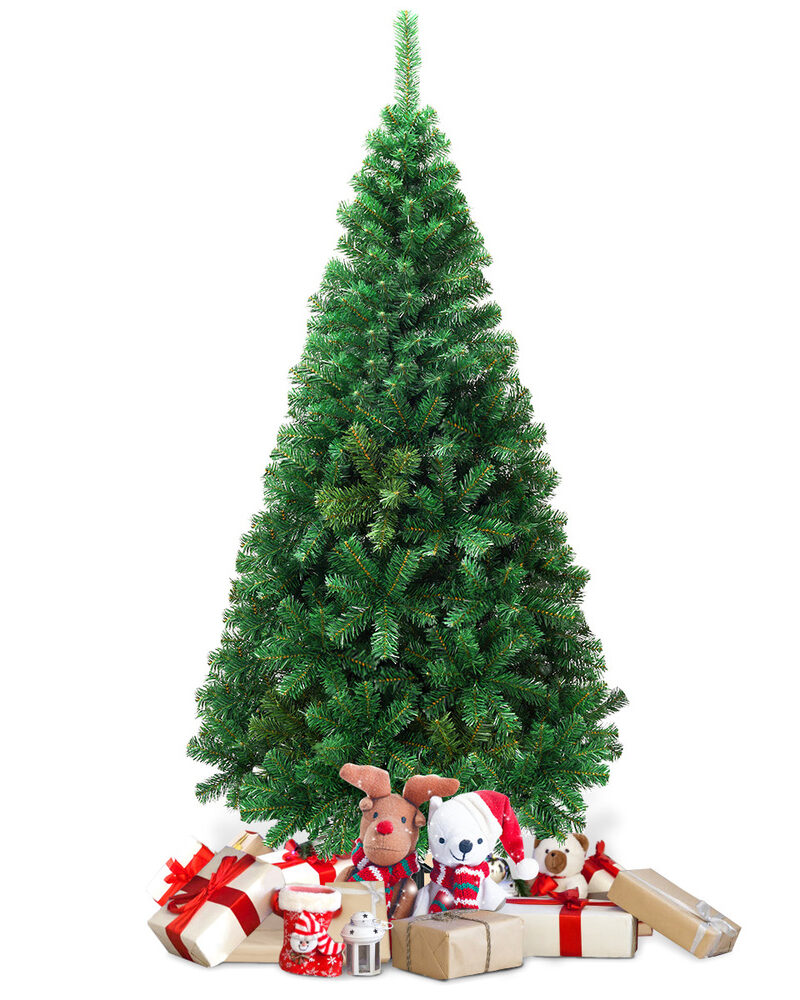 Weihnachtsbaum Künstlich 180 cm, Klassische Grüne Tanne mit Metallständer