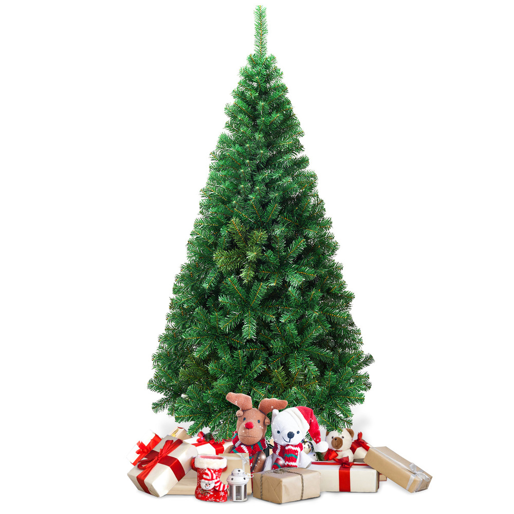 Weihnachtsbaum Künstlich 180 cm, Klassische Grüne Tanne mit Metallständer