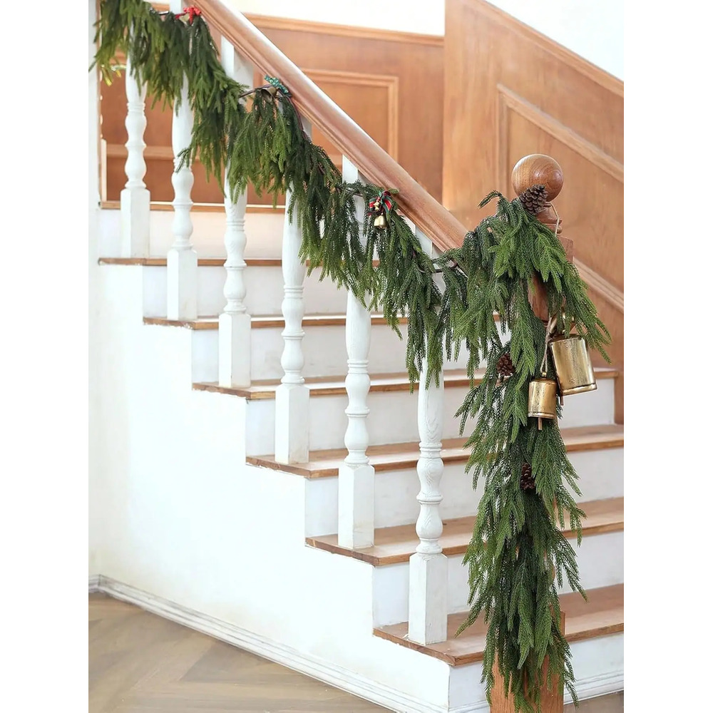 Weihnachtsgirlande Künstliche Tanne 180 cm, Naturgetreue Norfolk Zweige